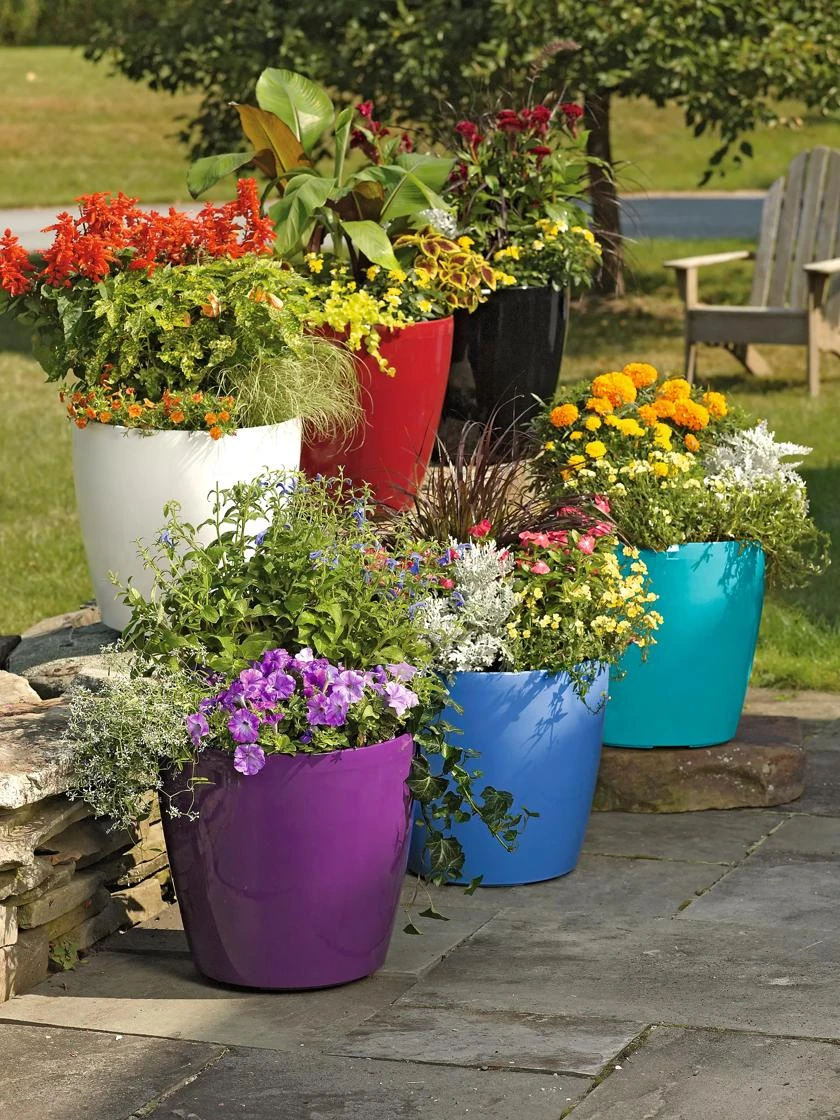 Viva Round Self-Watering Rolling Planter, 17.25” Diameter 4 Viva Round Self-Watering Rolling Planter, 17.25” Diameter - Image 2