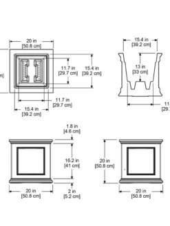 Fairfield Self-Watering Square Planter, 20” X 20” -Plants And Accessories Shop 39618 16V tif