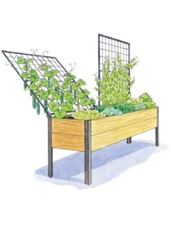 Elevated Planter Box And Space-Maker Pivoting Trellis Set, 2' X 8' -Plants And Accessories Shop 8590367 SMTrellis 8ft tif