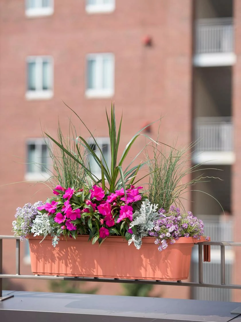 Adjustable Self-Watering Railing Planter, 32" 4 Adjustable Self-Watering Railing Planter, 32" - Image 2