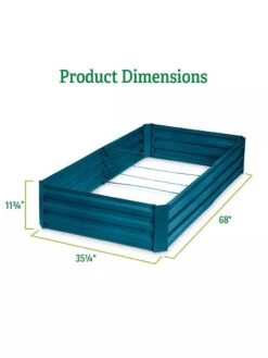 Demeter Corrugated Metal Raised Bed, 34" X 68" -Plants And Accessories Shop 8594183 dims GSC
