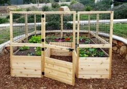 Garden In A Box Cedar Raised Bed With Deer Fence, 8' X 8' -Plants And Accessories Shop 8595875 06V tif