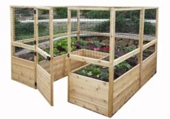 Garden In A Box Cedar Raised Bed With Deer Fence, 8' X 8' -Plants And Accessories Shop 8595875 07V tif