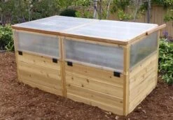 Garden In A Box Cedar Raised Bed With Greenhouse, 3' X 6' -Plants And Accessories Shop 8597082 04V tif