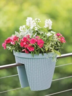Weave Round Railing Planter, 11" -Plants And Accessories Shop 8598370 8579 tif
