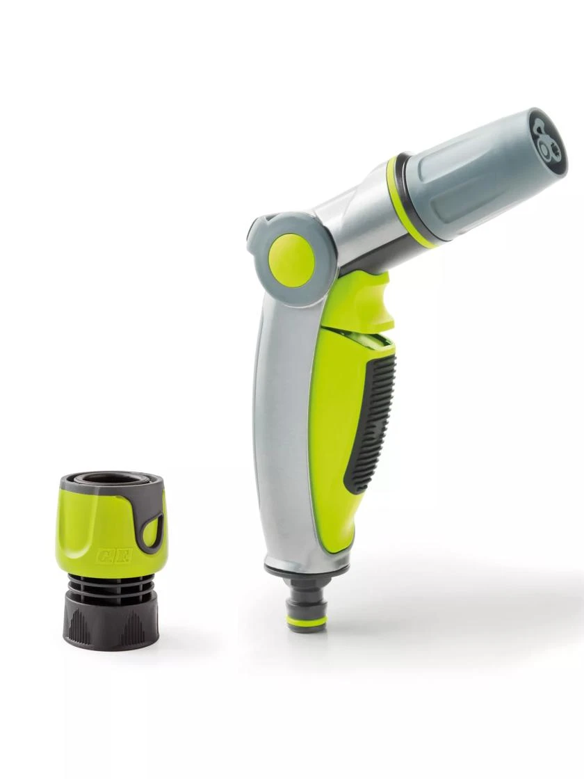 G.F. Italia 3 Jet Metal Hose Nozzle With Quick Connector Green 3 G.F. Italia 3 Jet Metal Hose Nozzle With Quick Connector Green