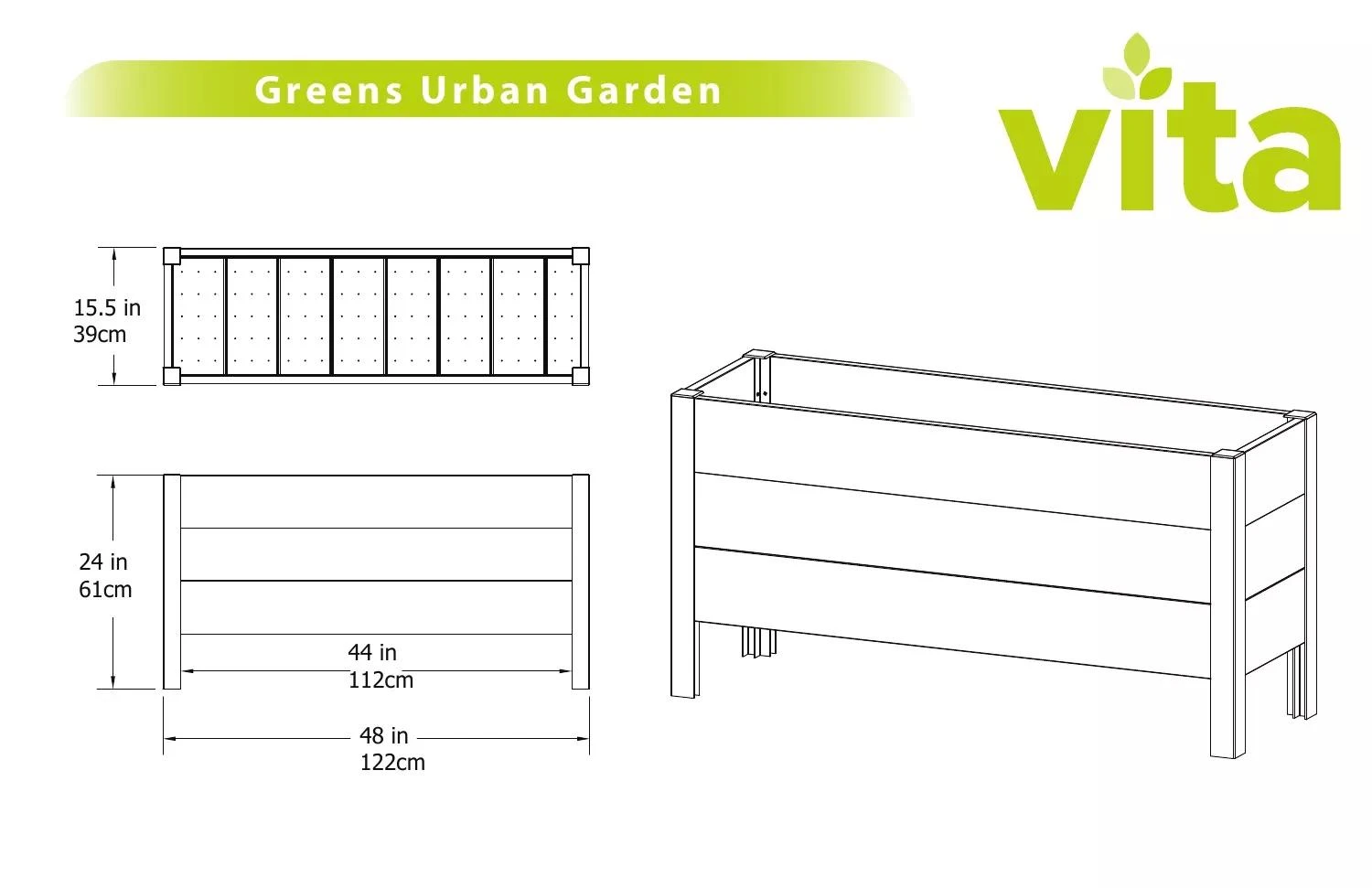 Greens Urban Elevated Garden Bed 4 Greens Urban Elevated Garden Bed - Image 2