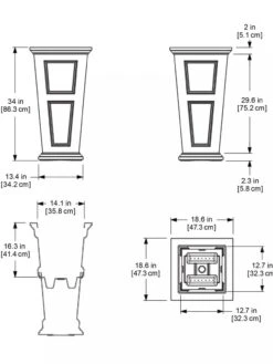 Fairfield Self-Watering Tall Patio Planters, 34” -Plants And Accessories Shop 8600109 11V tif