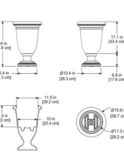 Ellington Self-Watering Urn Planter, 24" 17 Ellington Self-Watering Urn Planter, 24" -Plants And Accessories Shop 8600110 11V tif