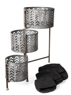 Galvanized Grow Bag Triple Planters With Stand -Plants And Accessories Shop 8609180 4817 tif