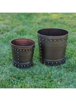 Riveted Planters, Set Of 2 -Plants And Accessories Shop 8610032 01v