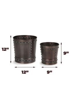 Riveted Planters, Set Of 2 -Plants And Accessories Shop 8610032 03v