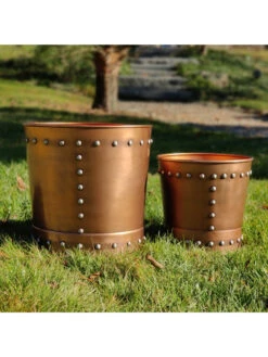 Riveted Planters, Set Of 2 -Plants And Accessories Shop 8610032 05v