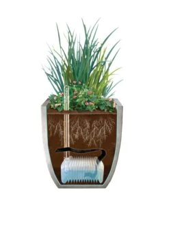 Self-Watering LavaStone® Modern Square 13 Self-Watering LavaStone® Modern Square -Plants And Accessories Shop 8610250 SWInsert art 8inSq tif 1