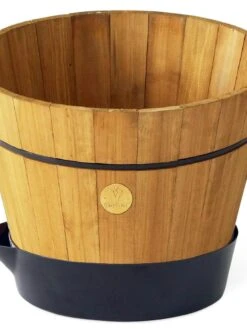 VegTrug® Build-a-Barrel Wooden Planter With Self-Watering Reservoir Tray, 18" -Plants And Accessories Shop 8610253 01V tif