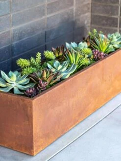 Veradek Metallic Series Corten Steel Window Box Planter, 36" -Plants And Accessories Shop 8611609 02V tif