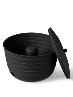 Matte Black Ribbed Hose Pot With Lid 9 Matte Black Ribbed Hose Pot With Lid -Plants And Accessories Shop 8611991 5868 tif