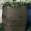 Round Rain Barrel With Planter, 35 Gallons -Plants And Accessories Shop 8612856WALNT 05V tif