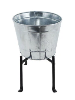 Achla Designs Mini Oval Galvanized Tub With Folding Stand -Plants And Accessories Shop 8612906 05v