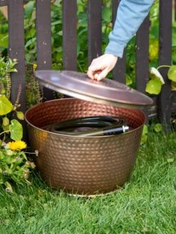 Hammered Copper Hose Pot With Lid 14 Hammered Copper Hose Pot With Lid -Plants And Accessories Shop 8613311 0010