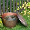 Hammered Copper Hose Pot With Lid 2 Hammered Copper Hose Pot With Lid -Plants And Accessories Shop 8613311 0102 hammered copper hose pot with lid