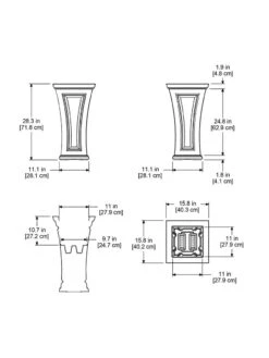 Cambridge Tall Planter, 28" Height -Plants And Accessories Shop 8613524 04V 3 4