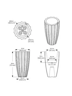 Sedona Tall Planter, 28" Height -Plants And Accessories Shop 8613525 10V 3 4