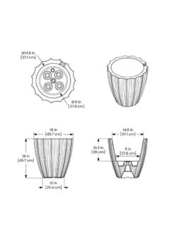 Sedona Round Planter, 18" Diameter 10 Sedona Round Planter, 18" Diameter -Plants And Accessories Shop 8613526 07V 3 4