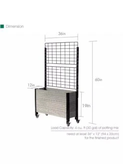 Mobile Deep Trough Planter With Trellis -Plants And Accessories Shop 8614265 04V 3 4